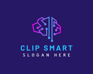 Ai Brain Circuit logo design