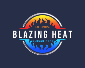 Heating Cooling HVAC logo design