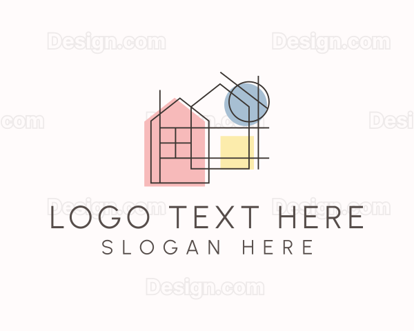 House Architecture Contractor Logo