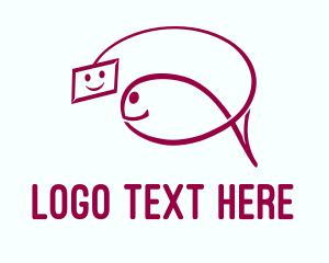 Cute Selfie Fish  Logo