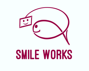 Cute Selfie Fish  logo design