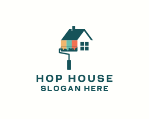 House Paint Roller logo design