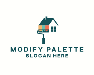 House Paint Roller logo design