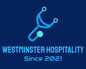 Blue Digital Stethoscope logo design