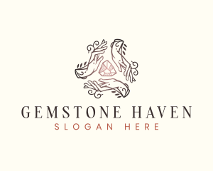 Gemstone Elegant Hand logo design