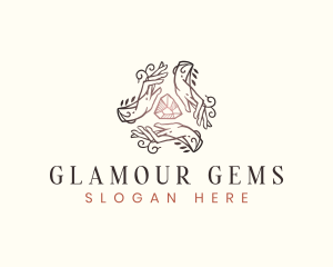 Gemstone Elegant Hand logo design