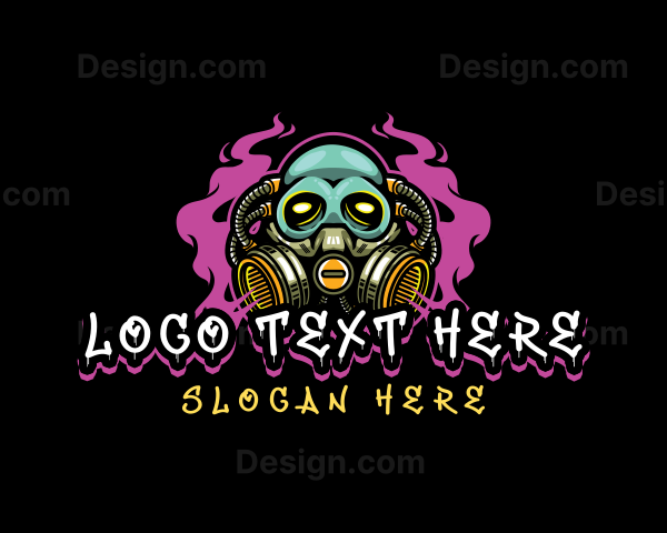 Skull Gas Mask Gaming Logo