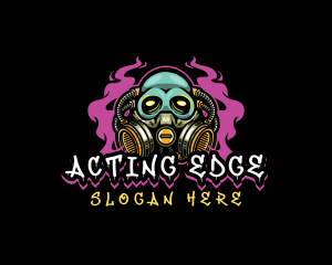 Skull Gas Mask Gaming logo design