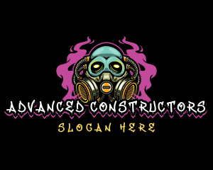 Skull Gas Mask Gaming logo design