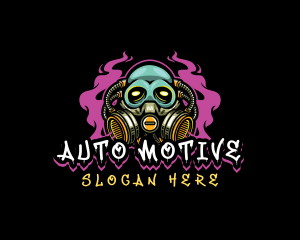 Skull Gas Mask Gaming logo design