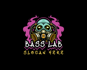 Skull Gas Mask Gaming logo design