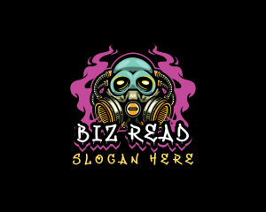 Skull Gas Mask Gaming logo design