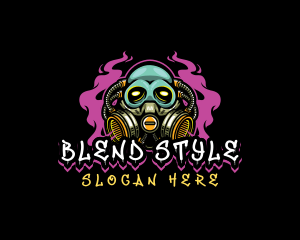 Skull Gas Mask Gaming logo design