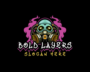 Skull Gas Mask Gaming logo design