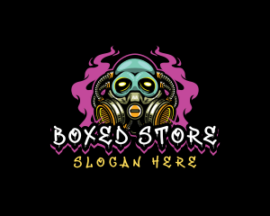 Skull Gas Mask Gaming logo design