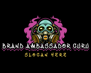 Skull Gas Mask Gaming logo design