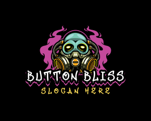 Skull Gas Mask Gaming logo design