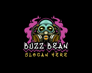 Skull Gas Mask Gaming logo design