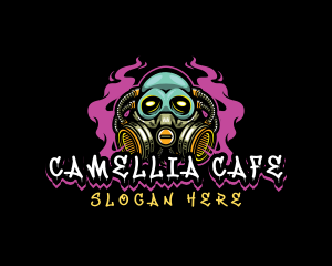 Skull Gas Mask Gaming logo design