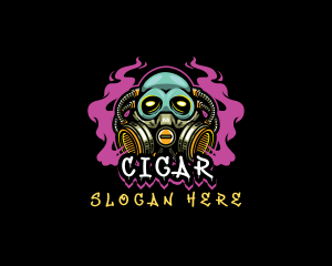 Skull Gas Mask Gaming logo design