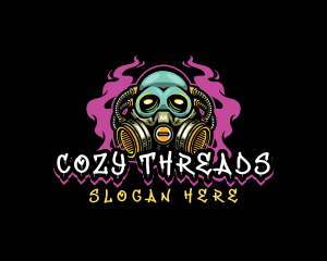 Skull Gas Mask Gaming logo design