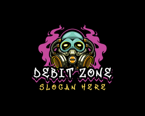 Skull Gas Mask Gaming logo design