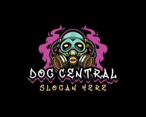 Skull Gas Mask Gaming logo design