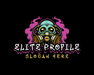 Skull Gas Mask Gaming logo design