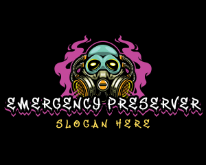 Skull Gas Mask Gaming logo design