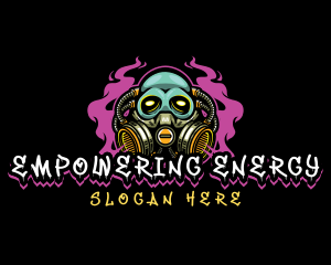 Skull Gas Mask Gaming logo design