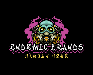 Skull Gas Mask Gaming logo design