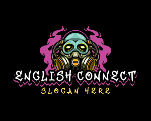 Skull Gas Mask Gaming logo design