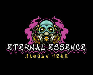 Skull Gas Mask Gaming logo design