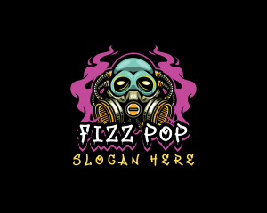 Skull Gas Mask Gaming logo design