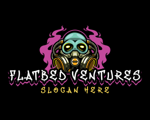 Skull Gas Mask Gaming logo design