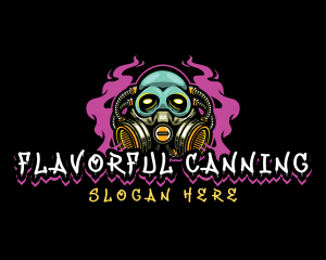 Skull Gas Mask Gaming logo design