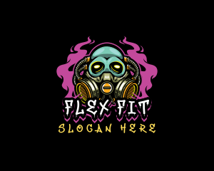 Skull Gas Mask Gaming logo design