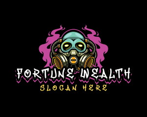 Skull Gas Mask Gaming logo design