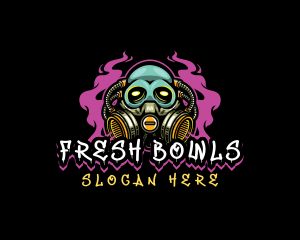 Skull Gas Mask Gaming logo design