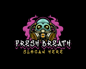 Skull Gas Mask Gaming logo design