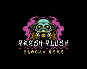 Skull Gas Mask Gaming logo design