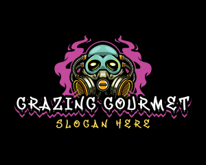 Skull Gas Mask Gaming logo design