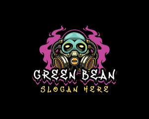 Skull Gas Mask Gaming logo design