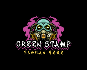 Skull Gas Mask Gaming logo design