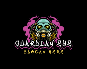 Skull Gas Mask Gaming logo design