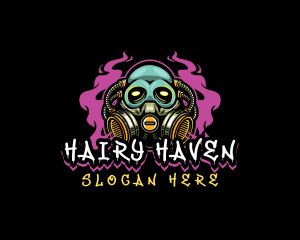 Skull Gas Mask Gaming logo design