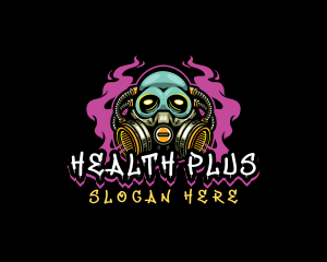 Skull Gas Mask Gaming logo design