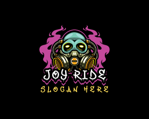 Skull Gas Mask Gaming logo design