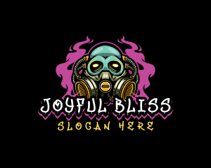 Skull Gas Mask Gaming logo design