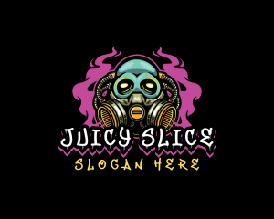 Skull Gas Mask Gaming logo design